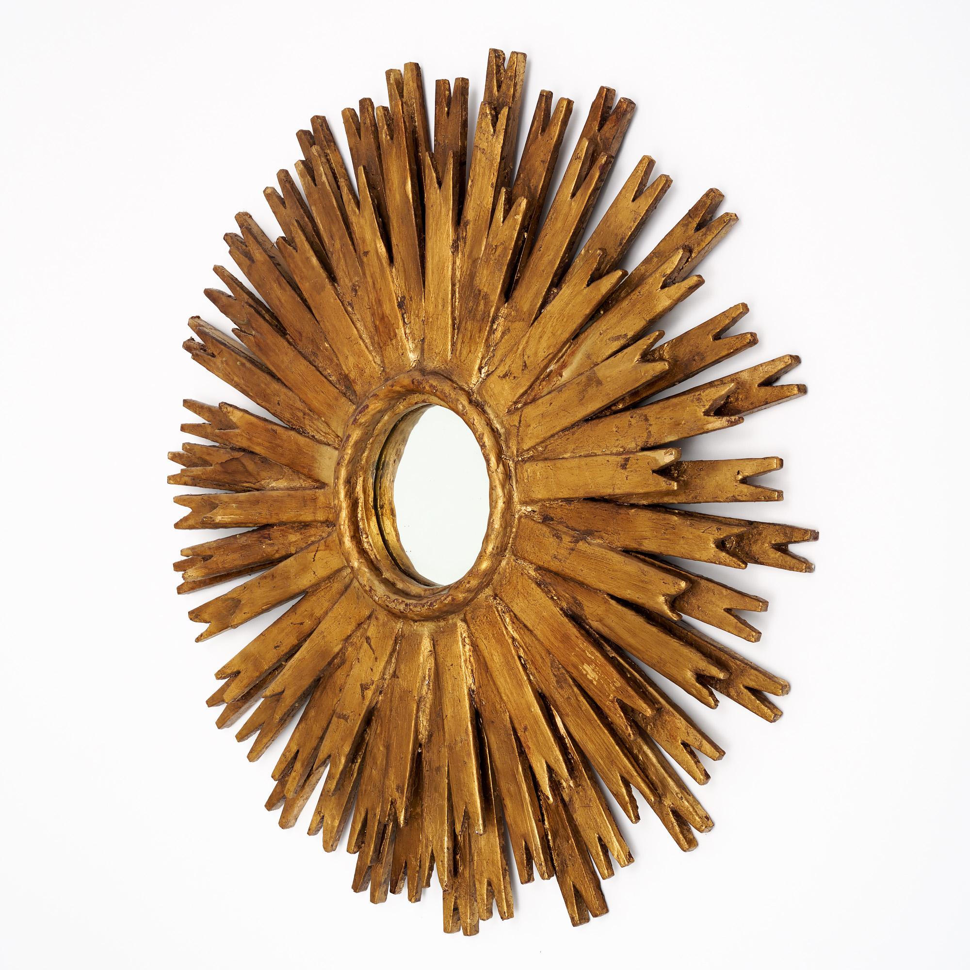 Spanische Vintage Sunburst-Spiegel im Angebot 3