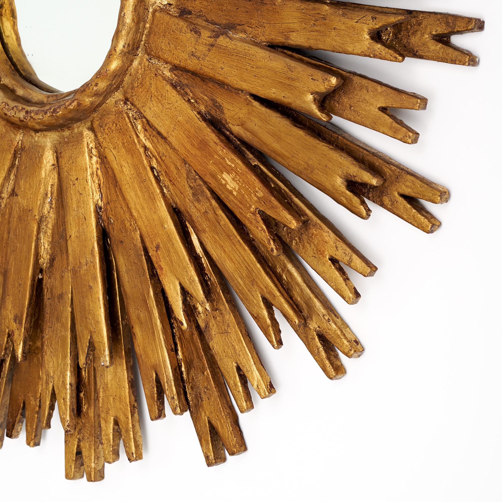 Spanische Vintage Sunburst-Spiegel im Angebot 4