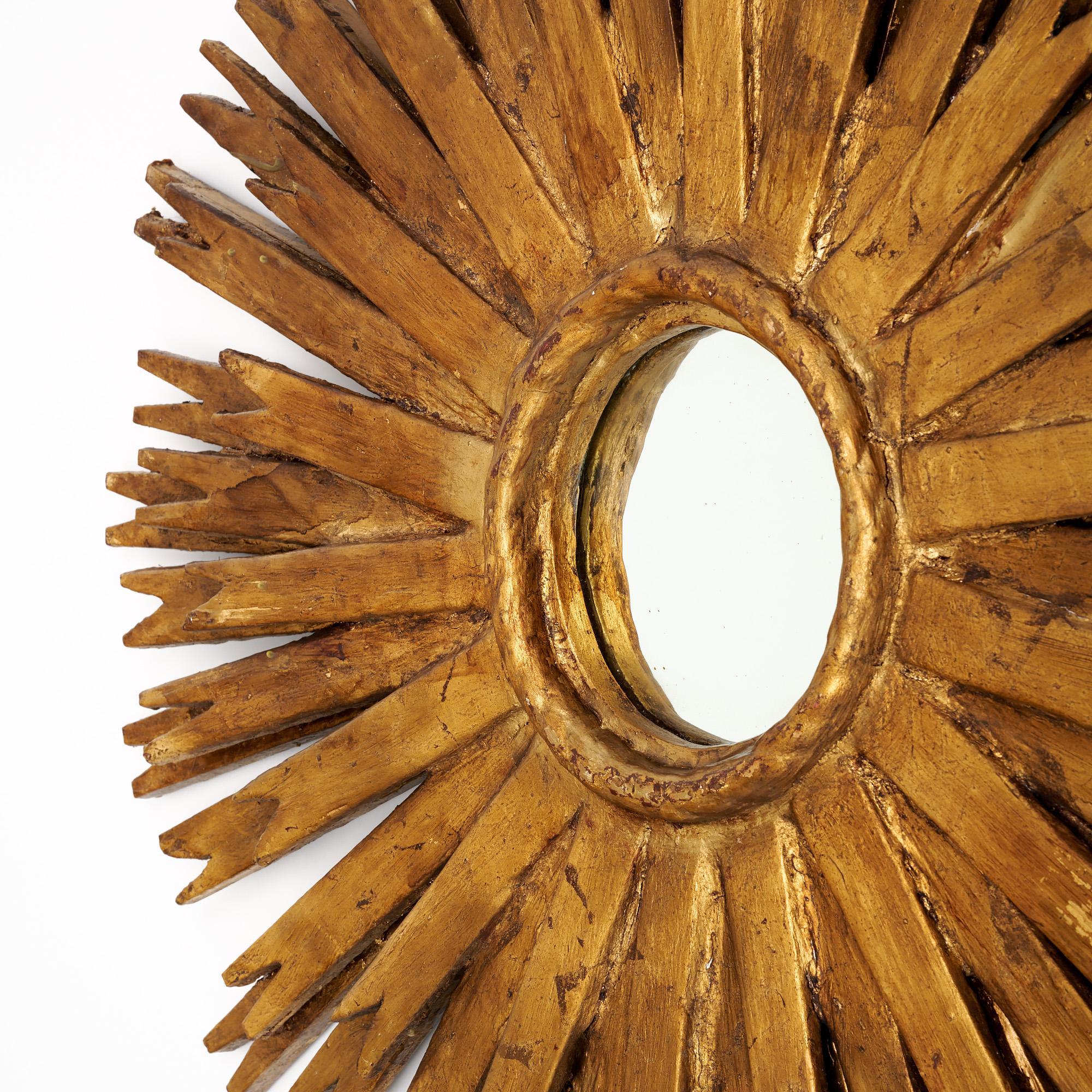 Spanische Vintage Sunburst-Spiegel im Angebot 5