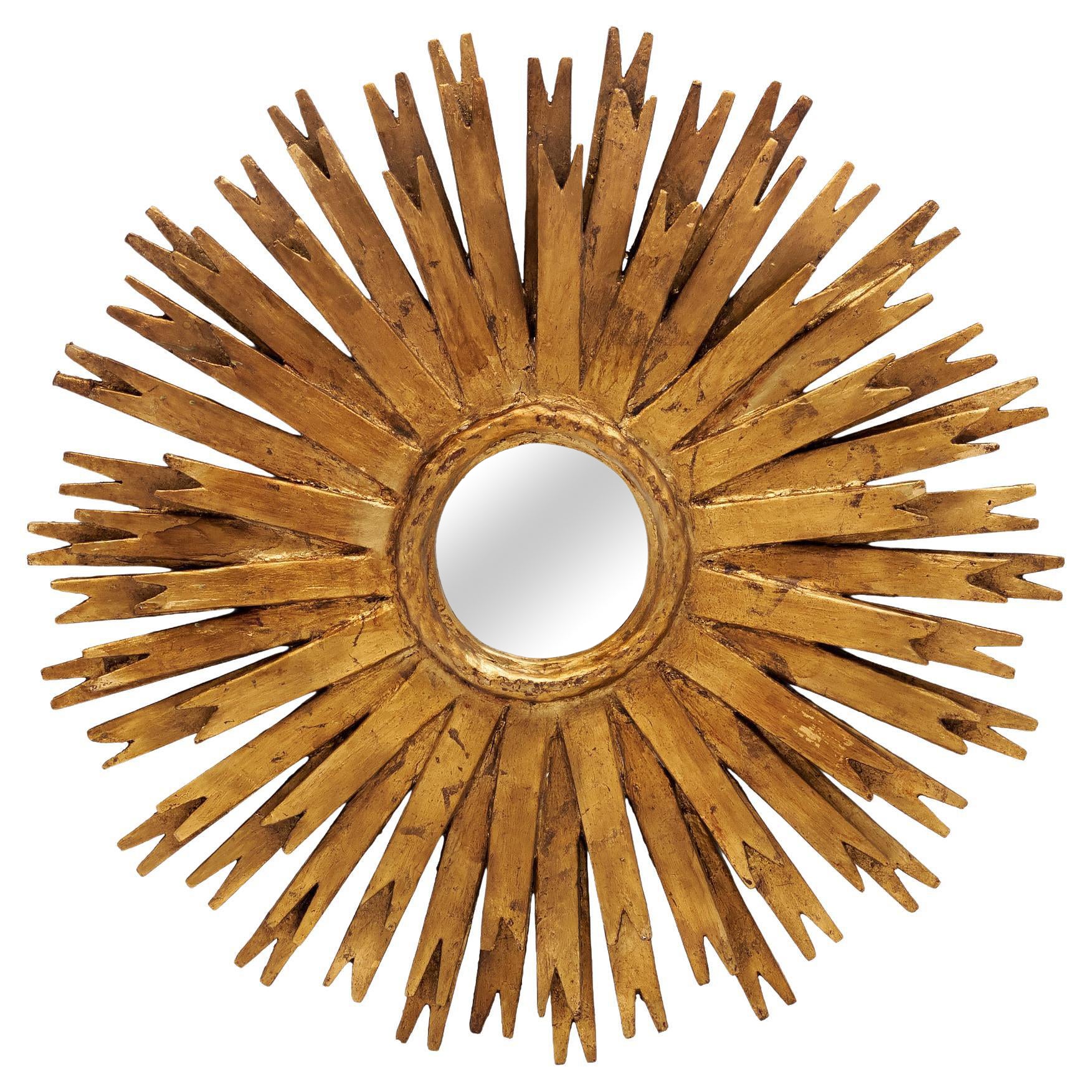Spanische Vintage Sunburst-Spiegel im Angebot