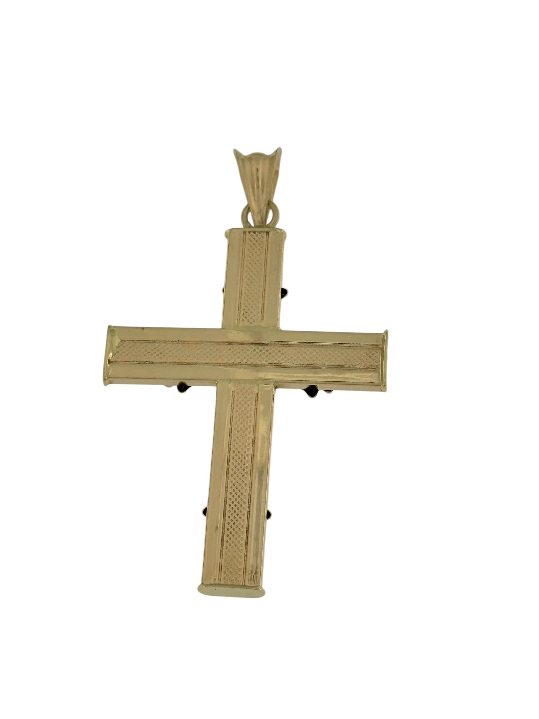 Artisan Spanish Vintage Yellow Gold Double-Sided Cross For Sale