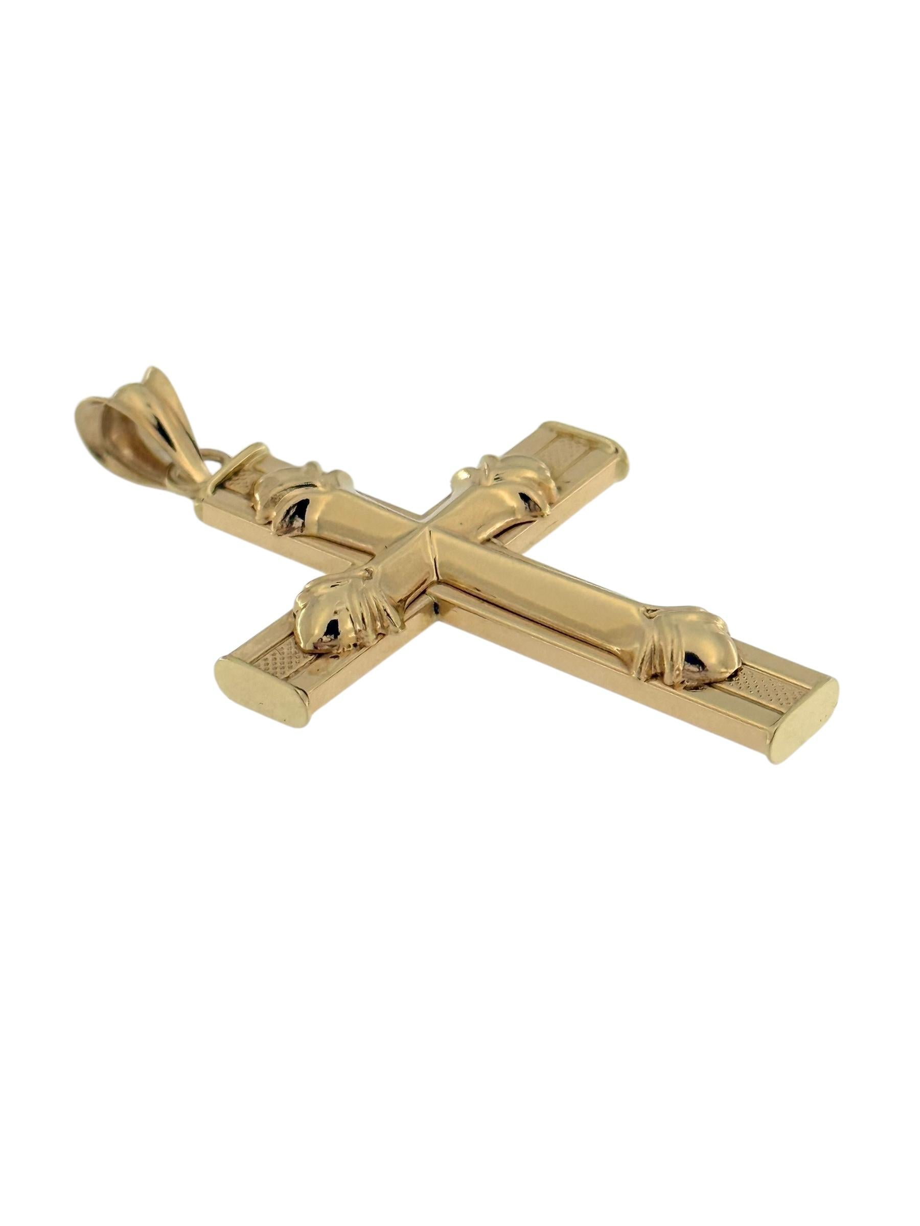 Spanish Vintage Yellow Gold Double-Sided Cross For Sale 1