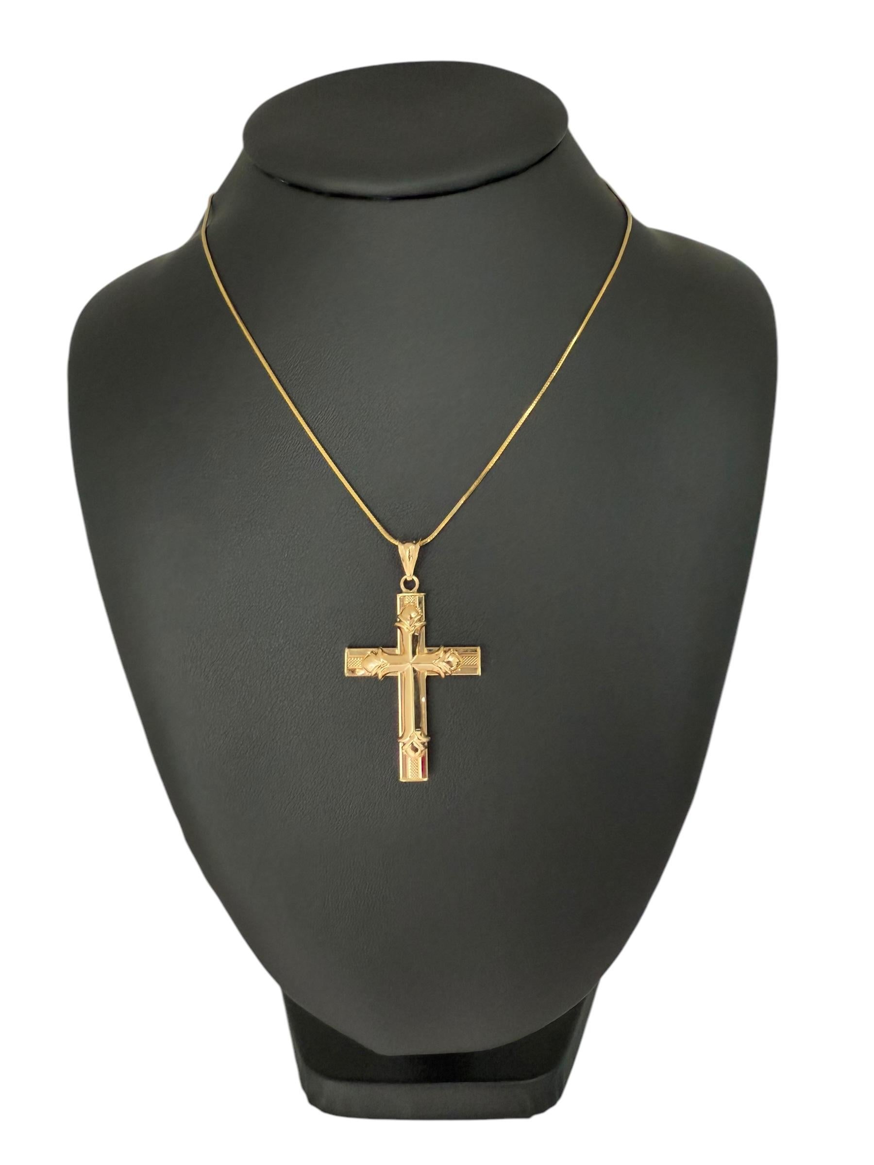 Spanish Vintage Yellow Gold Double-Sided Cross For Sale 3