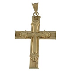 Spanish Vintage Yellow Gold Double-Sided Cross