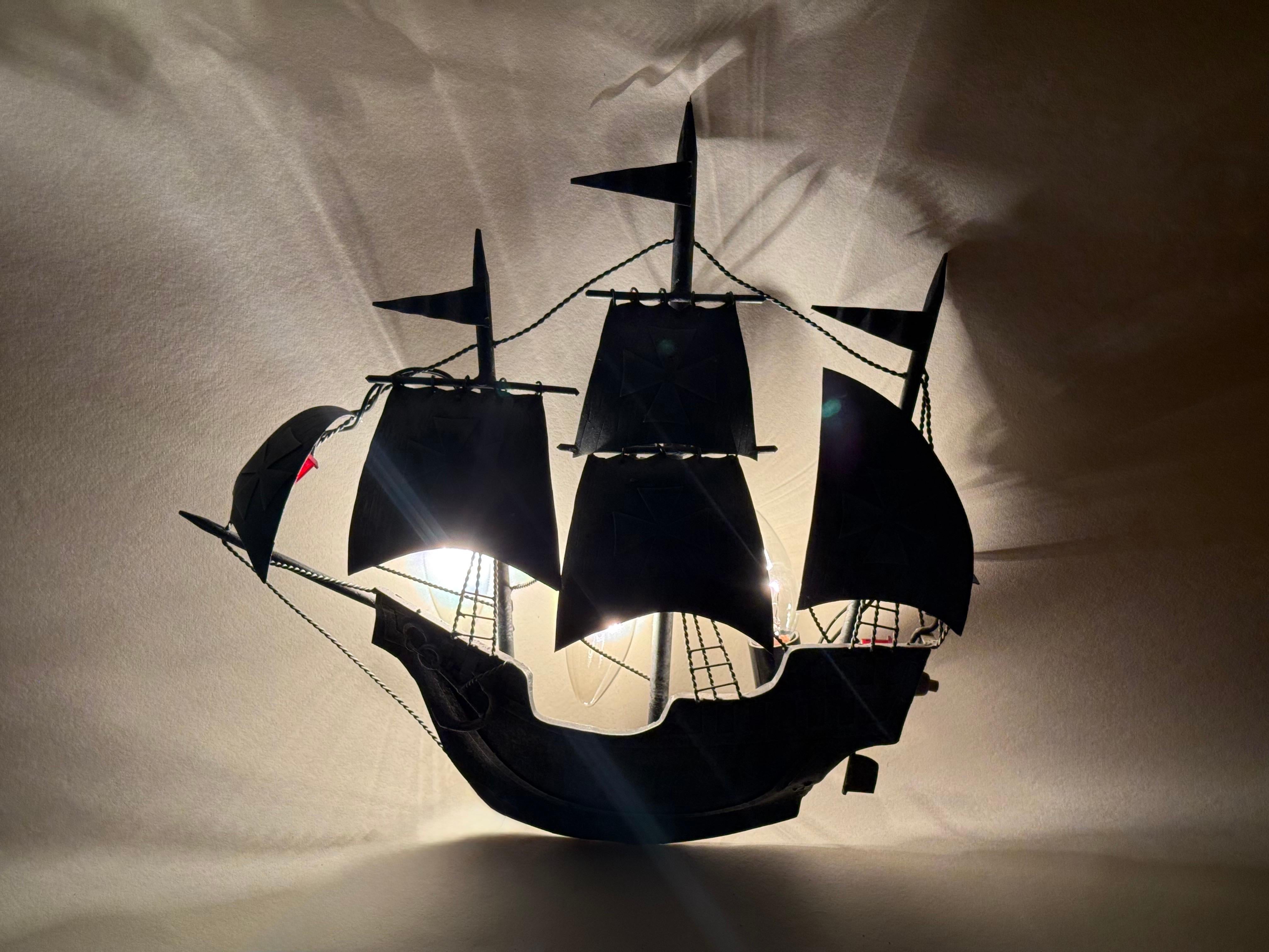 Aplique Español Hierro Forjado Galeón Velero Santa María Colón en venta 5