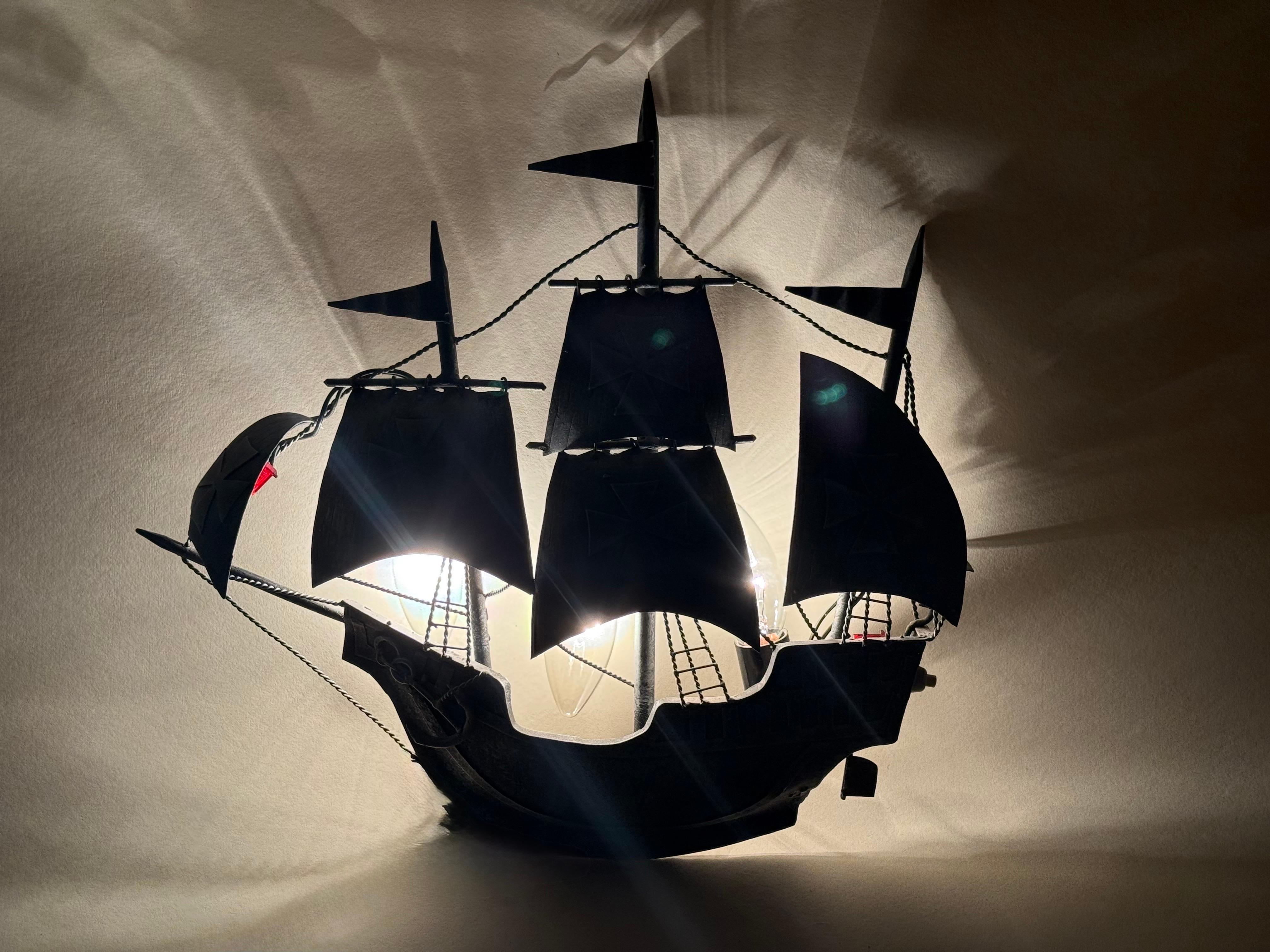 Aplique Español Hierro Forjado Galeón Velero Santa María Colón en venta 7