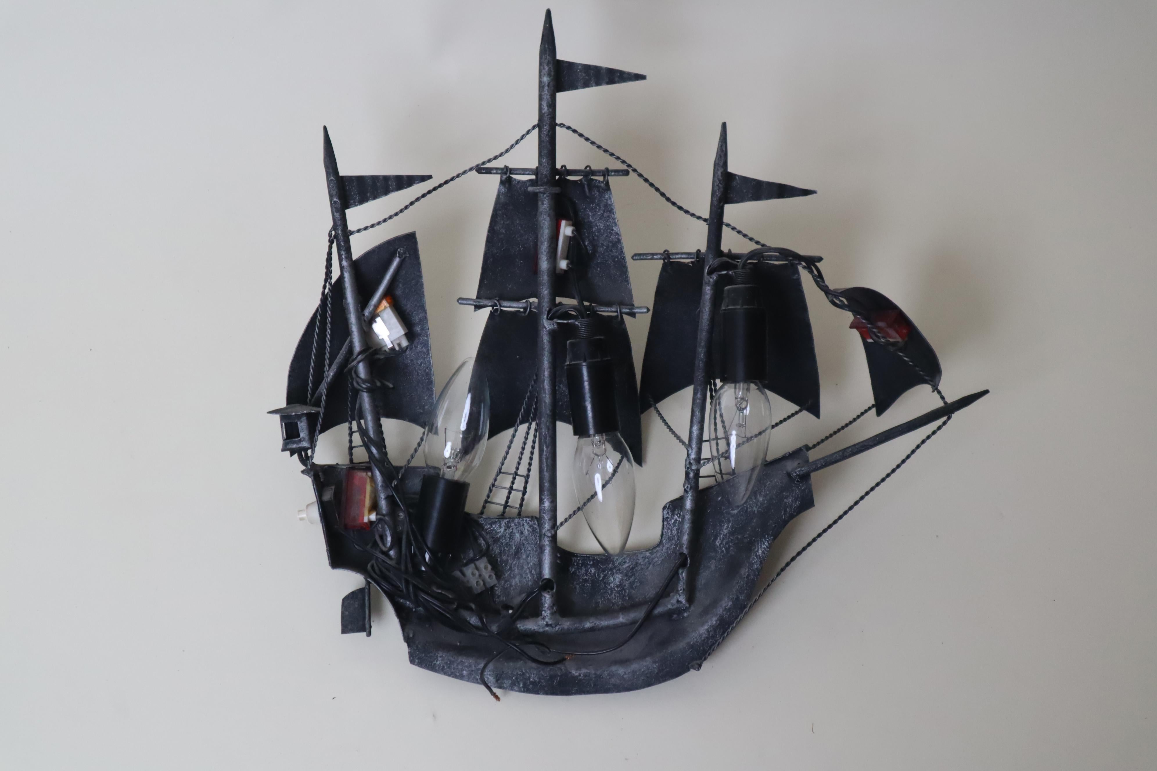 Aplique Español Hierro Forjado Galeón Velero Santa María Colón en venta 2