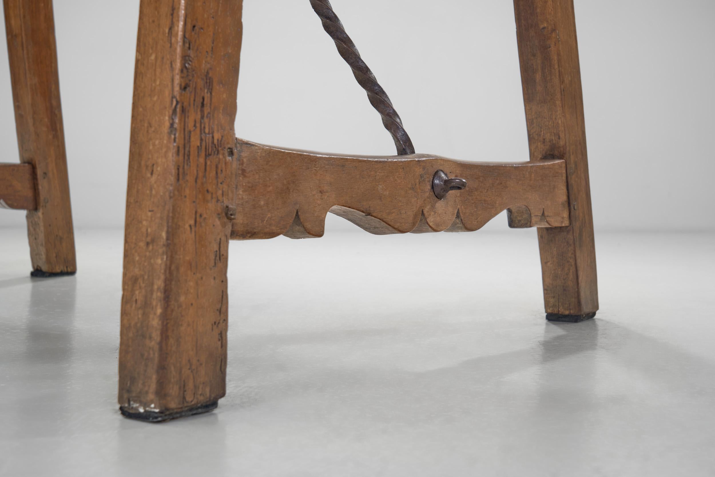 Spanish Walnut and Wrought Iron Table, Spain late 18th century For Sale 9