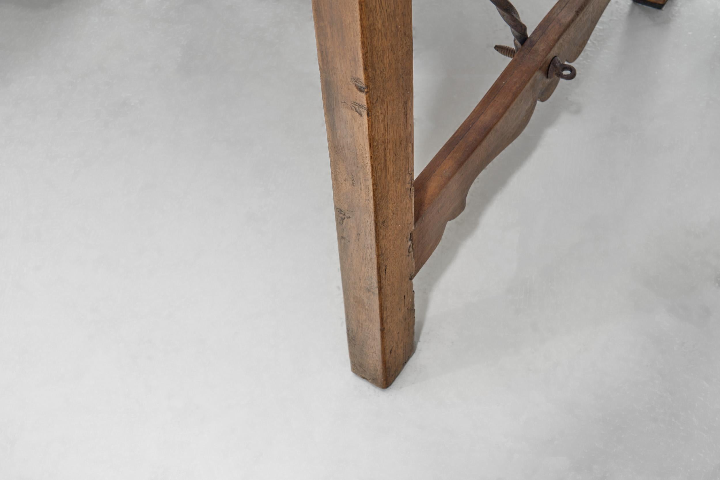 Spanish Walnut and Wrought Iron Table, Spain late 18th century For Sale 11