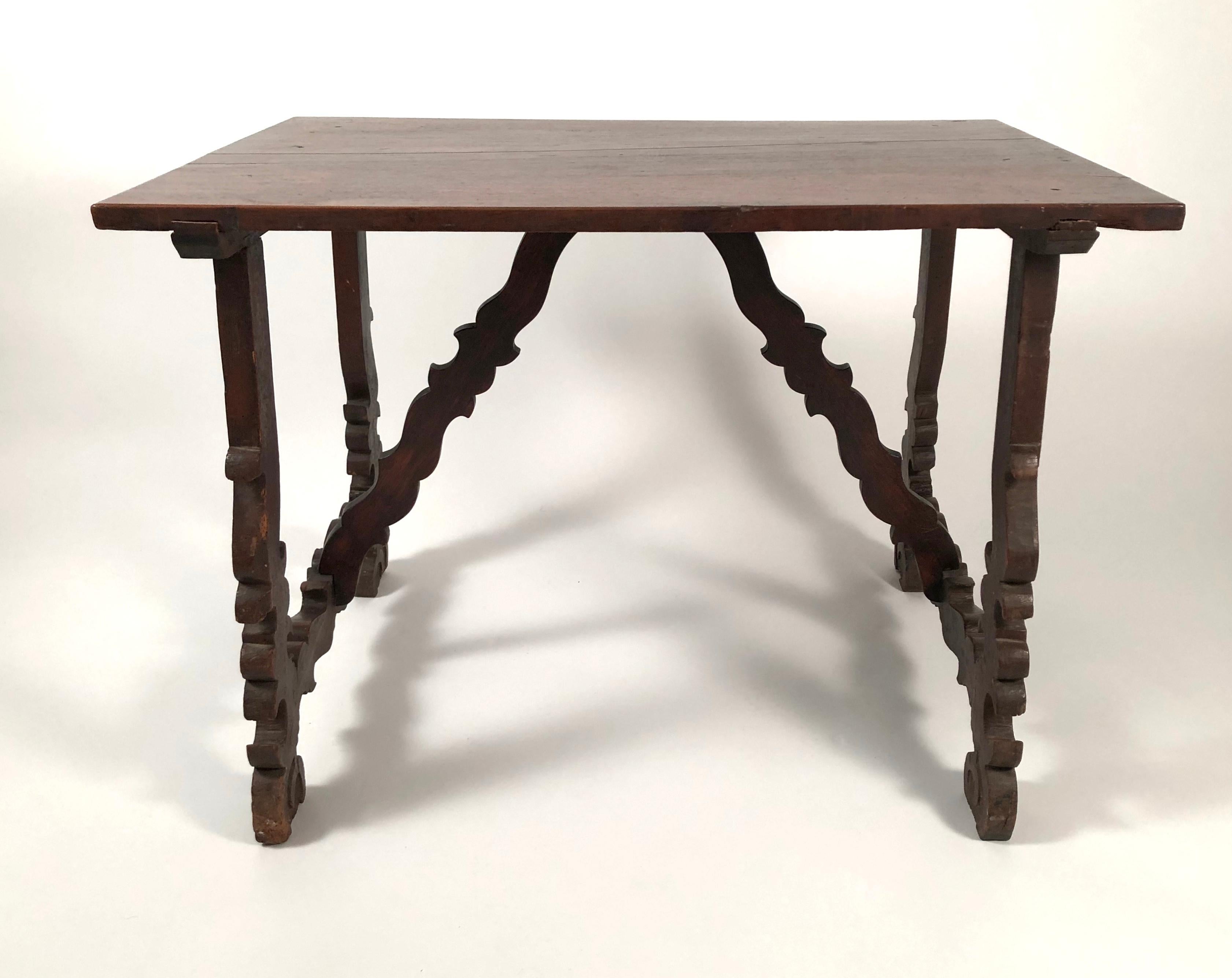 Carved Spanish Walnut Baroque Style Table