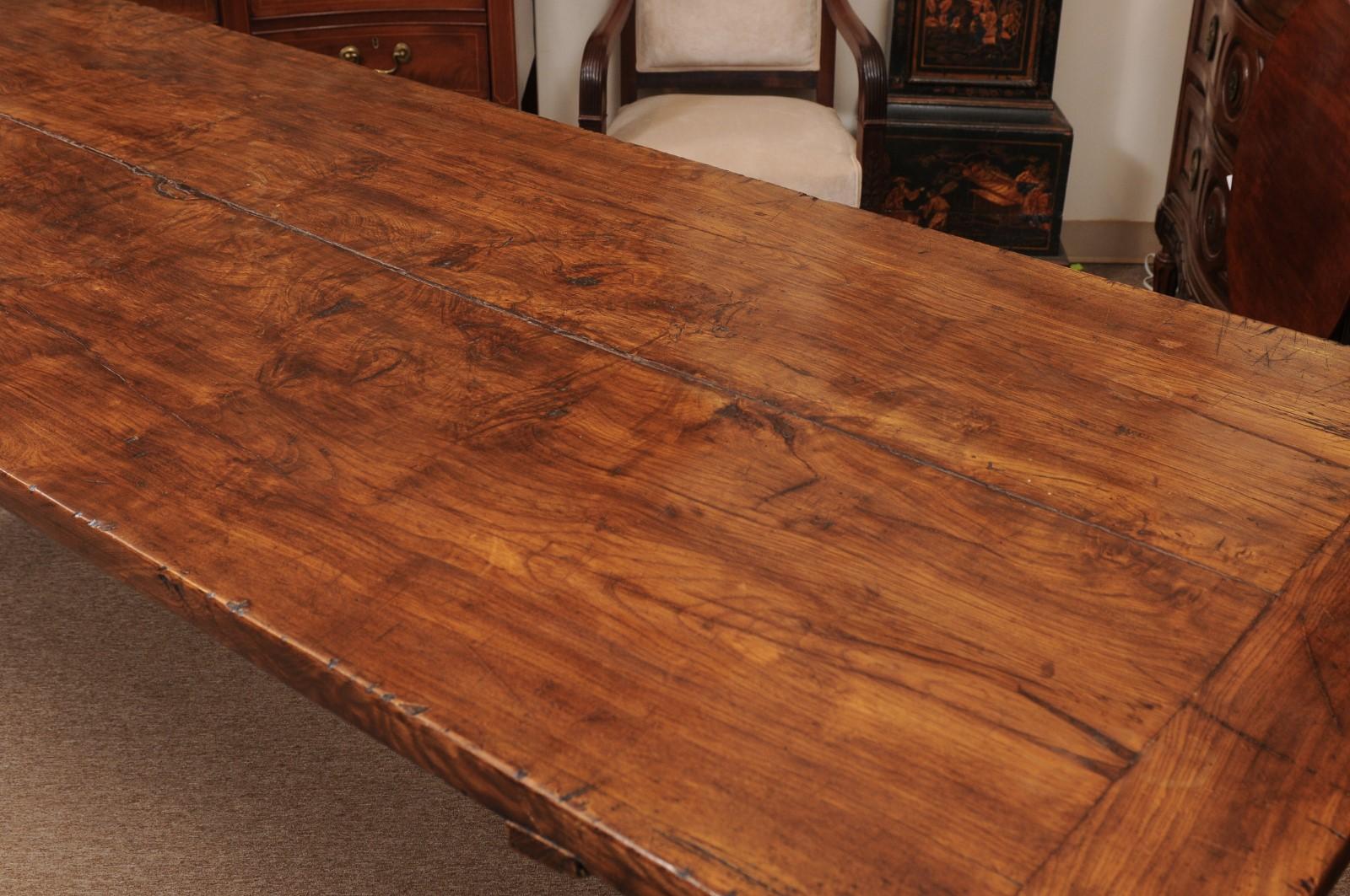 Spanish Walnut Dining Table with Lyre-form Legs For Sale 10