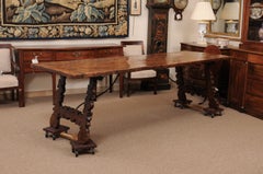 Spanish Walnut Dining Table with Lyre-form Legs