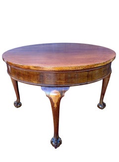 Spanish Walnut Queen Anne Style Round Side Table, Early 20th Century