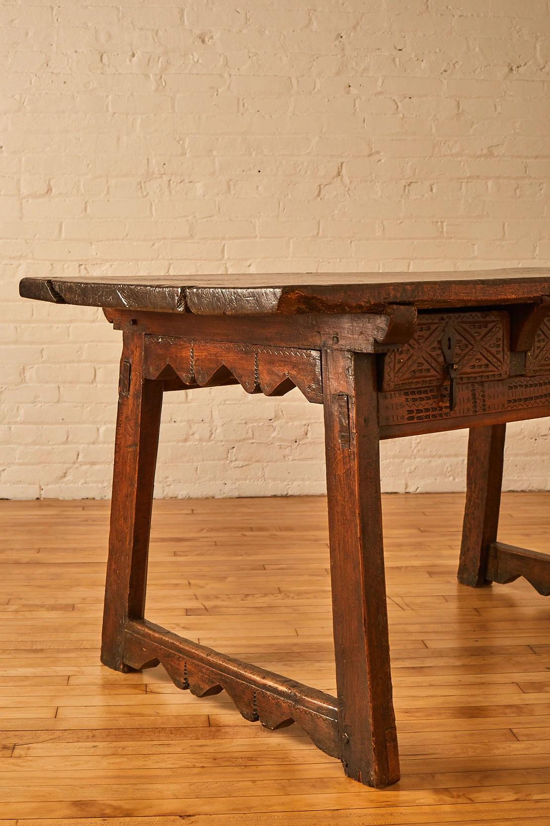Spanish Walnut Table In Good Condition In Long Island City, NY