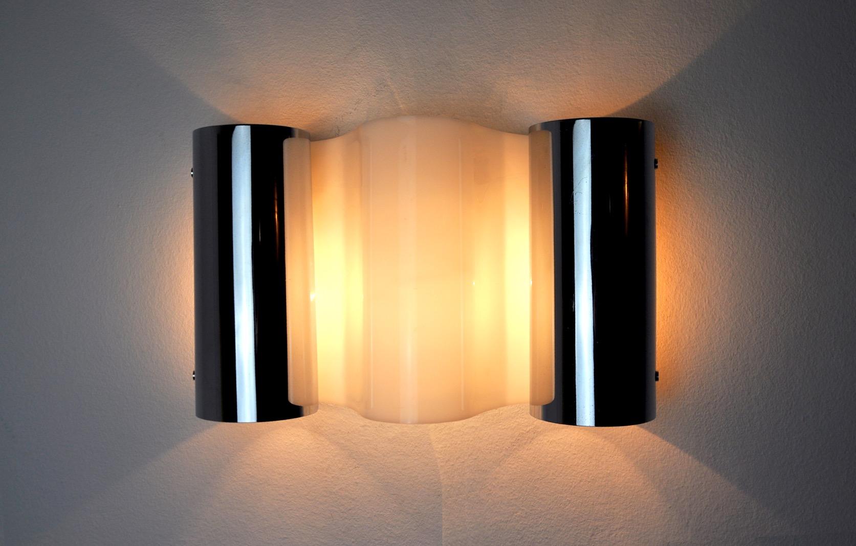 Late 20th Century Spanish Wave Sconce by Métalarte, 1970s For Sale