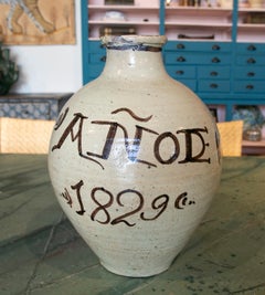 Spanish White Glazed Pottery Dated 1829