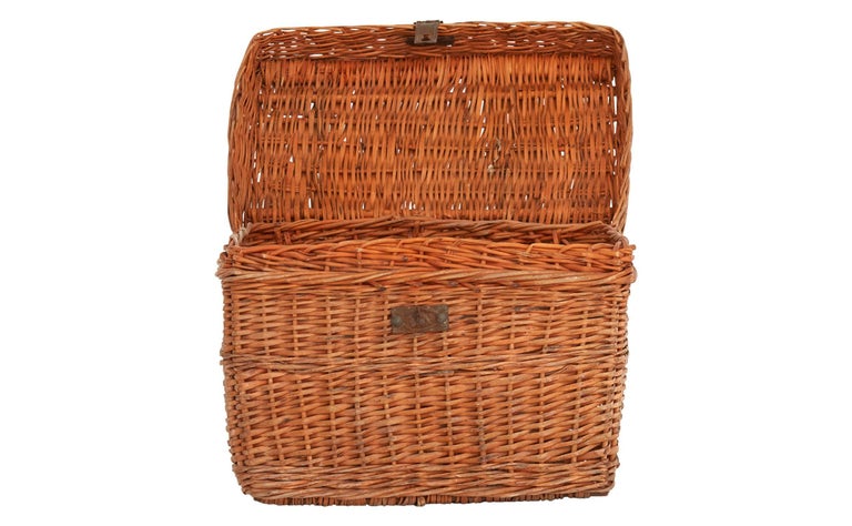 Spanish Wicker Basket with Handle at 1stDibs