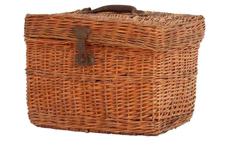 Spanish Wicker Basket with Handle at 1stDibs