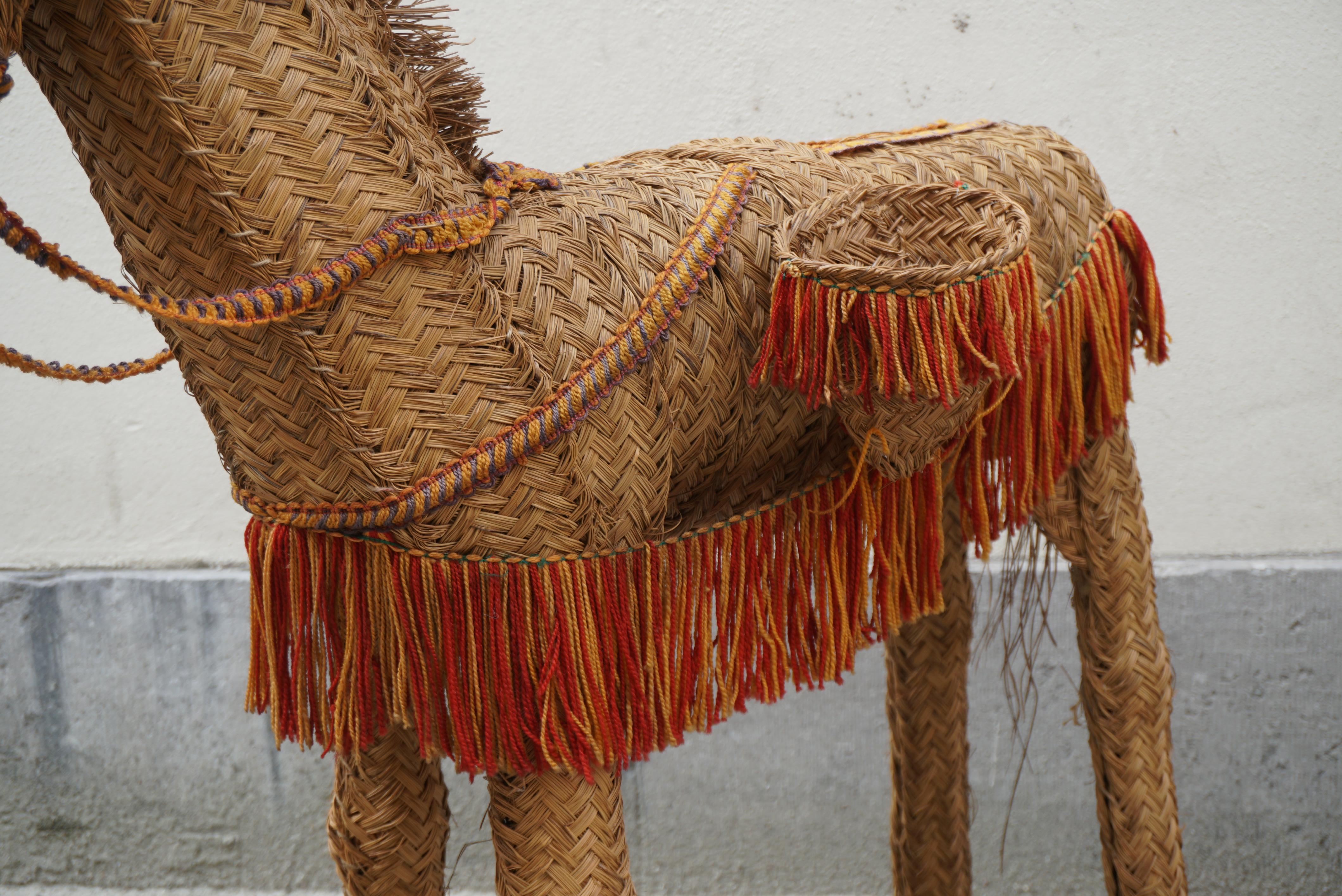 Spanish Wicker Donkey In Good Condition For Sale In Antwerp, BE