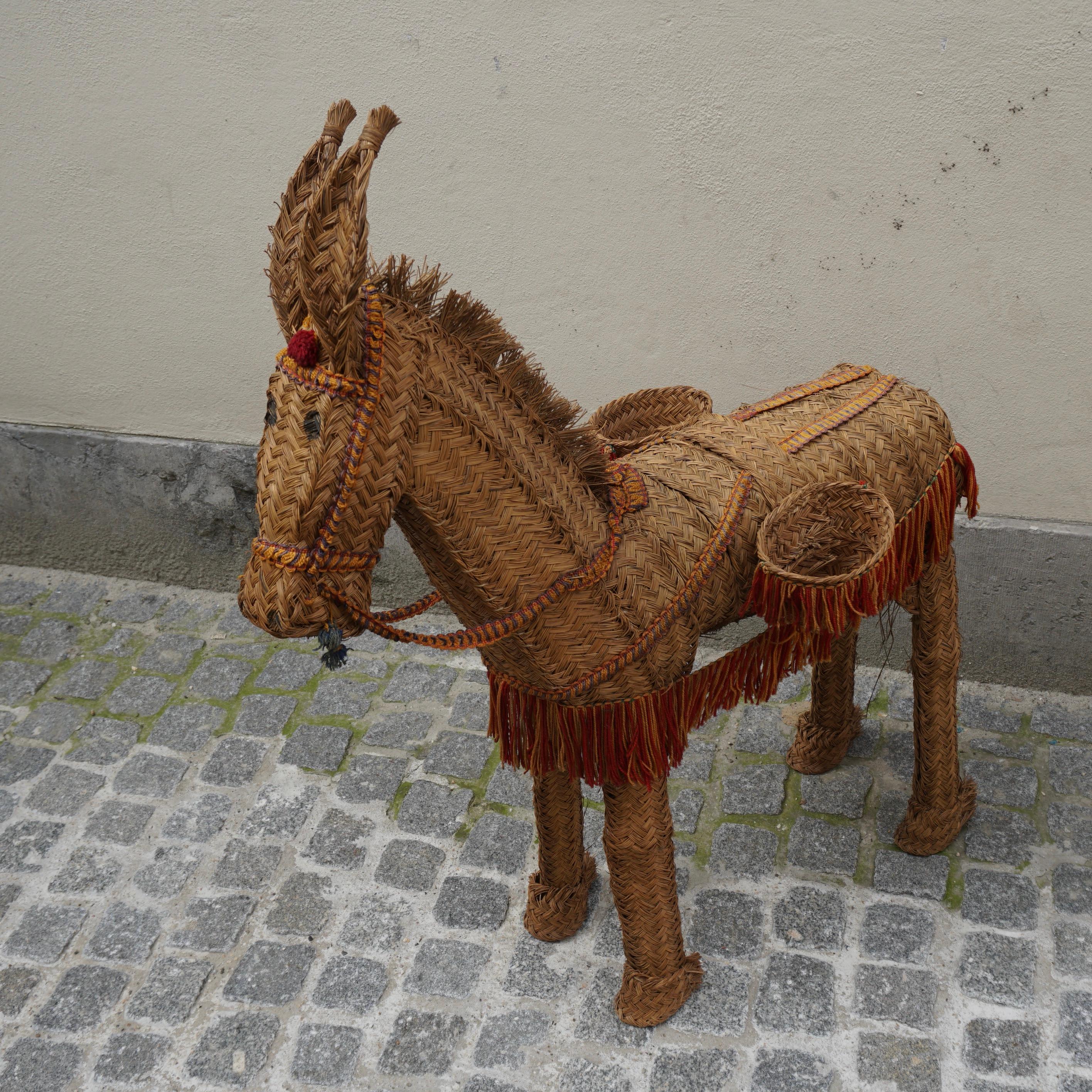 20th Century Spanish Wicker Donkey For Sale