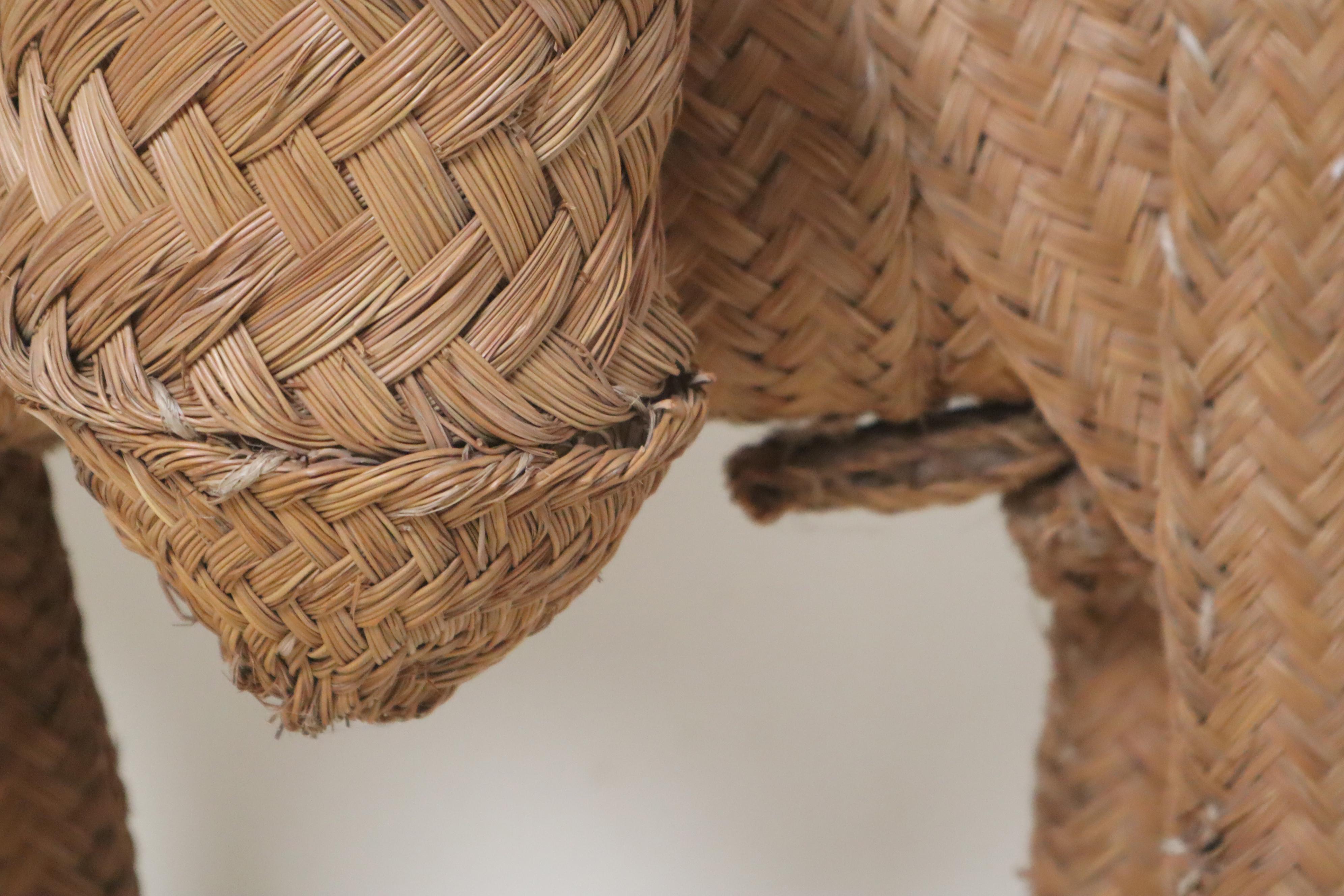 Spanish Wicker Donkey Hand-Woven from the 1950s For Sale 5