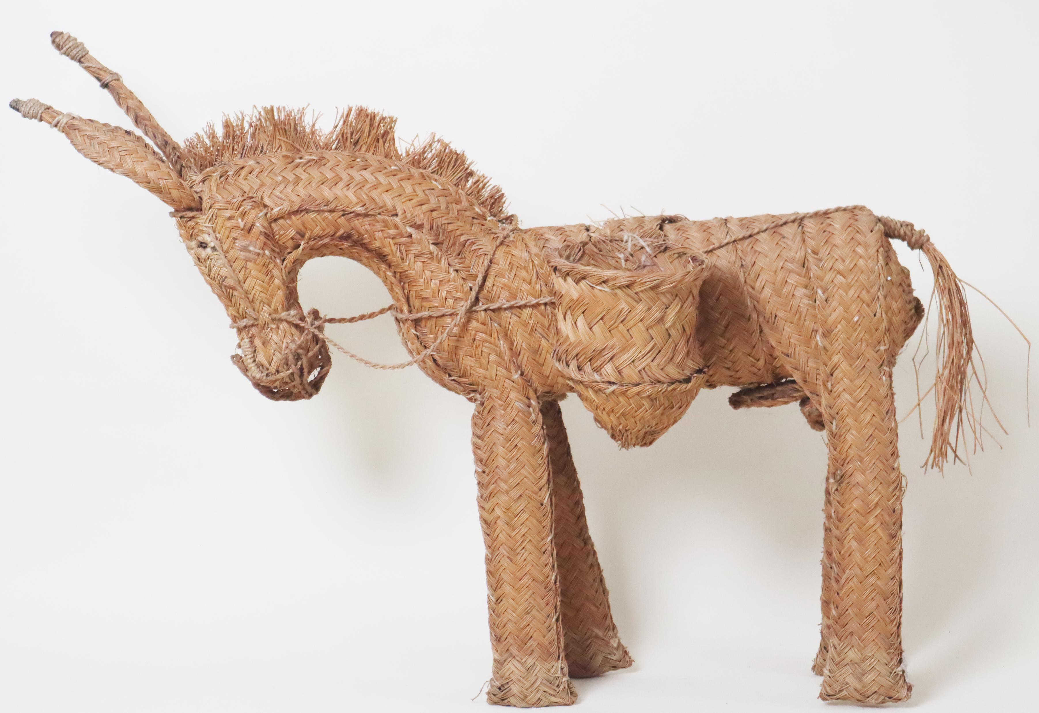 Spanish Wicker Donkey Hand-Woven from the 1950s For Sale 6