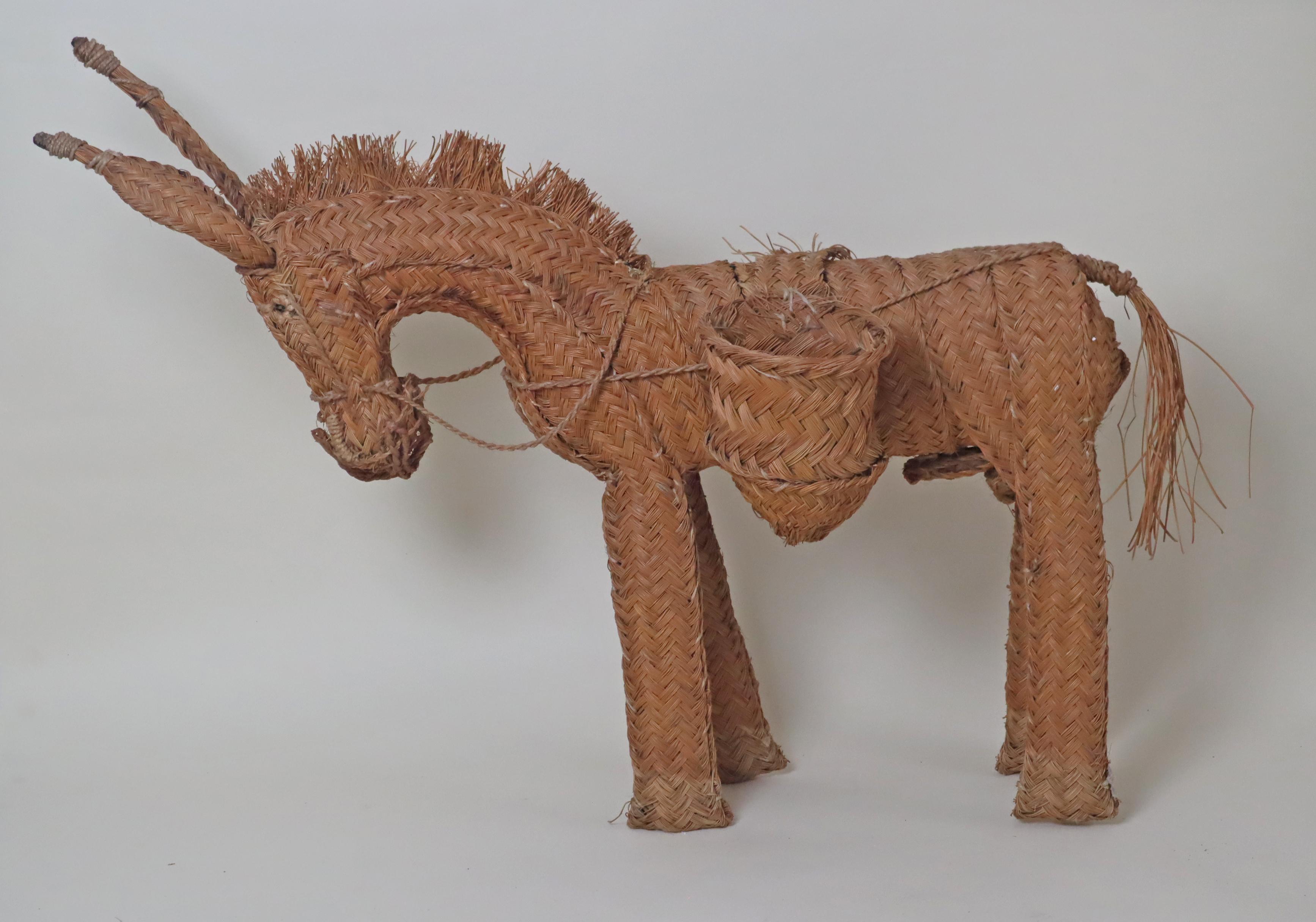 Spanish Wicker Donkey Hand-Woven from the 1950s For Sale 7