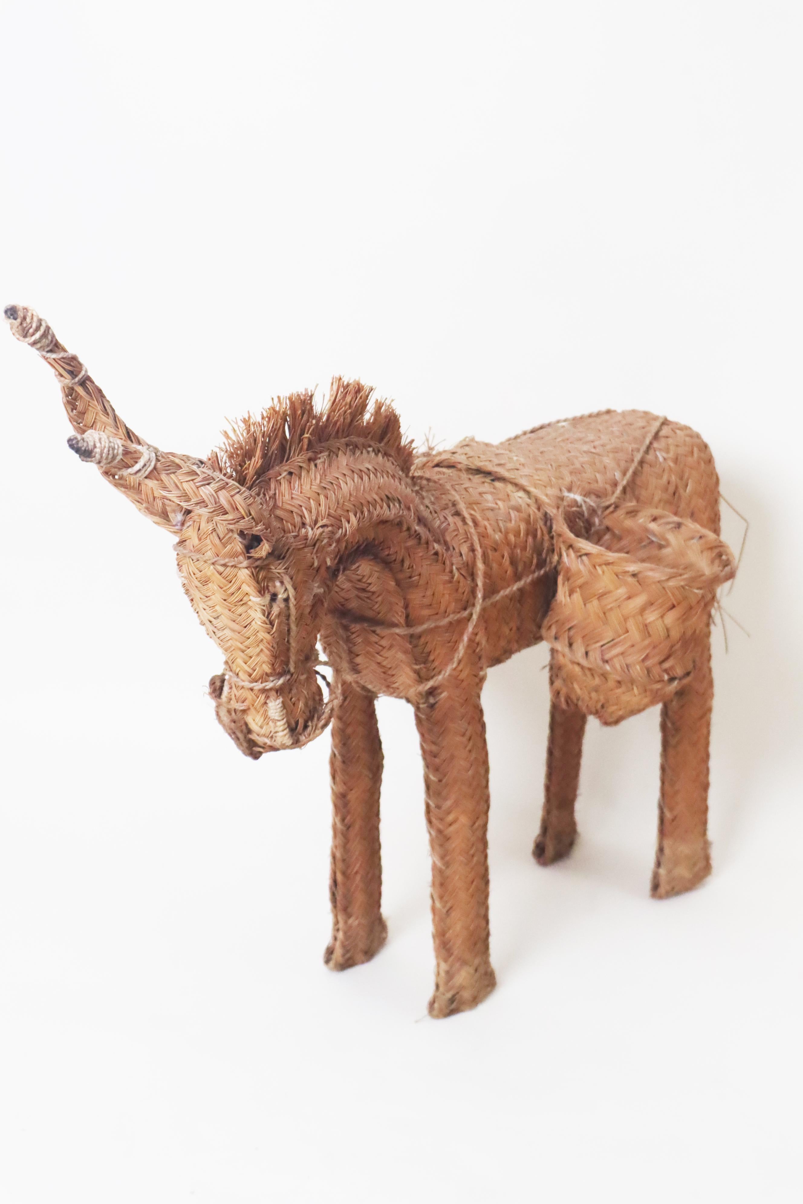 Spanish Wicker Donkey Hand-Woven from the 1950s For Sale 2