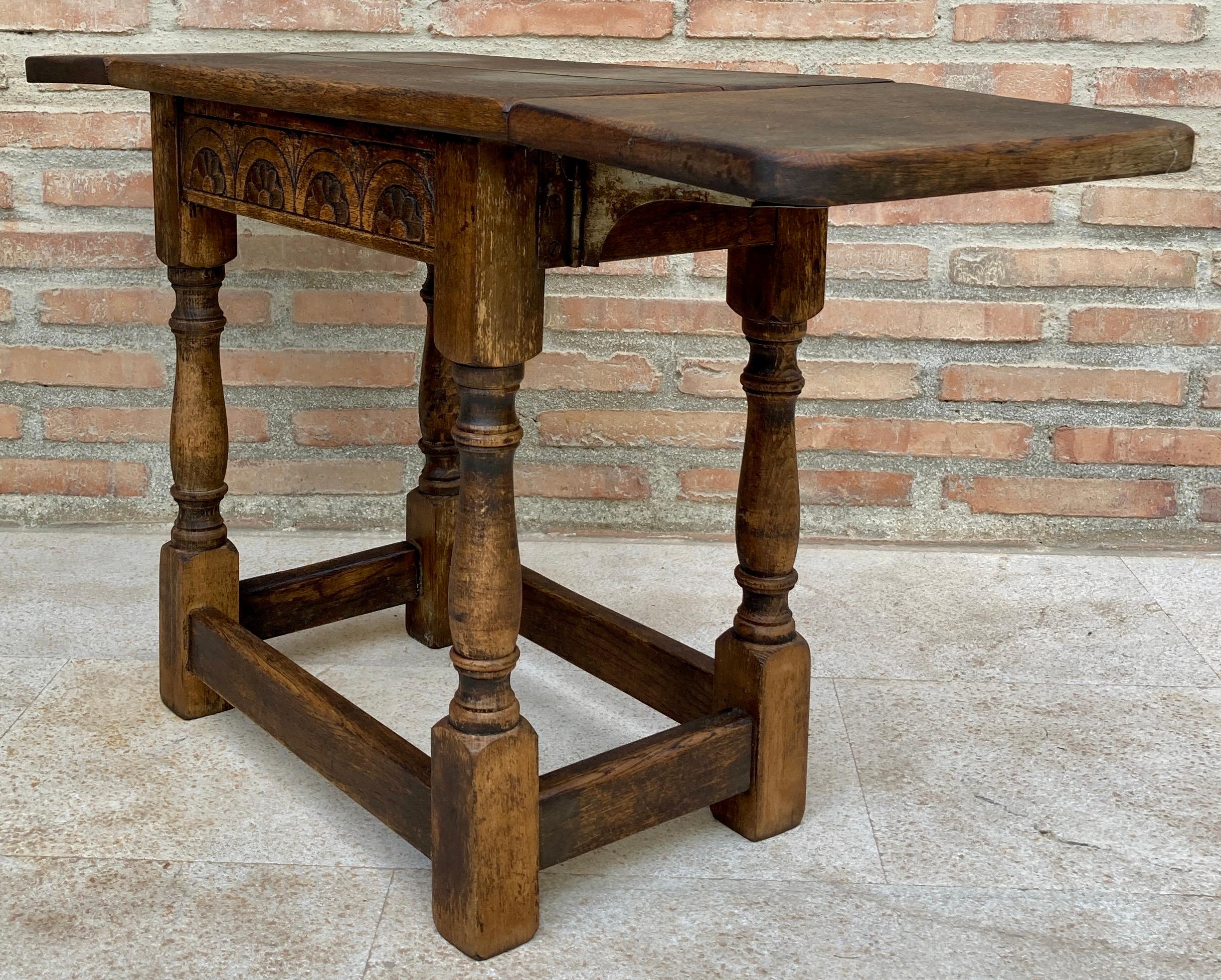 Spanish Colonial Spanish Wing Table in Walnut, 1930s For Sale