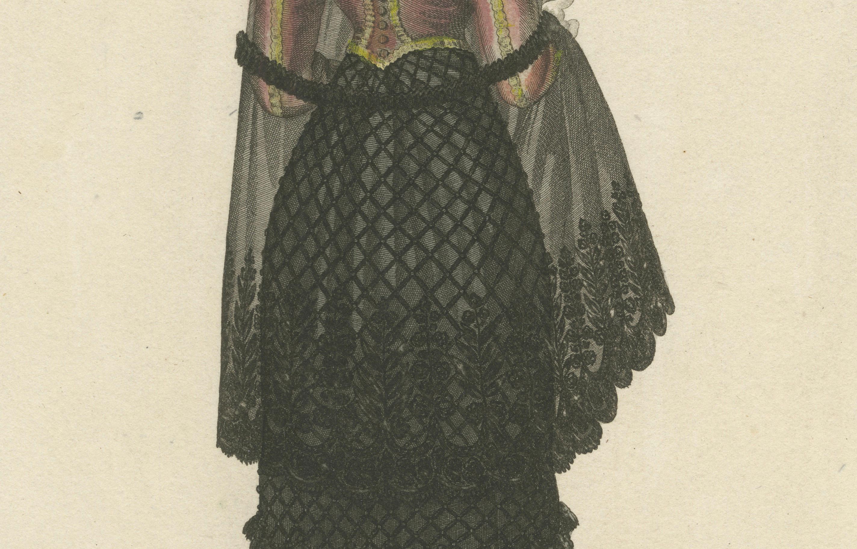 Femme espagnole de Madrid - Gravure à la main, Costume de divers Pays, 1820 Bon état - En vente à Langweer, NL
