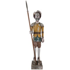 Vintage Spanish Wood Painted Don Quixote, circa 1930