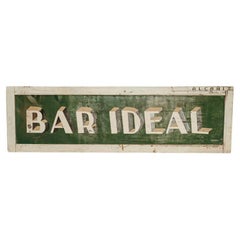 Vintage Spanish Wooden "Bar Ideal" Sign