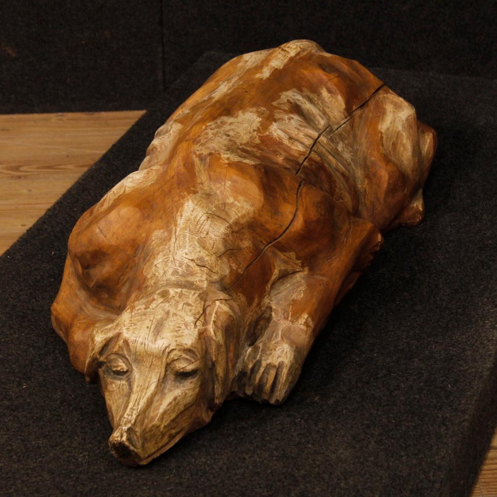 Spanish Wooden Dog Sculpture from 20th Century 6