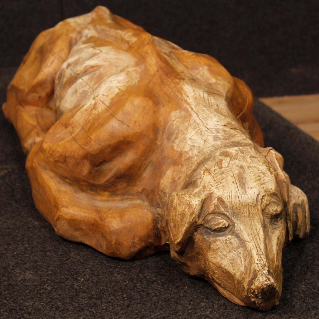 wooden dog sculptures