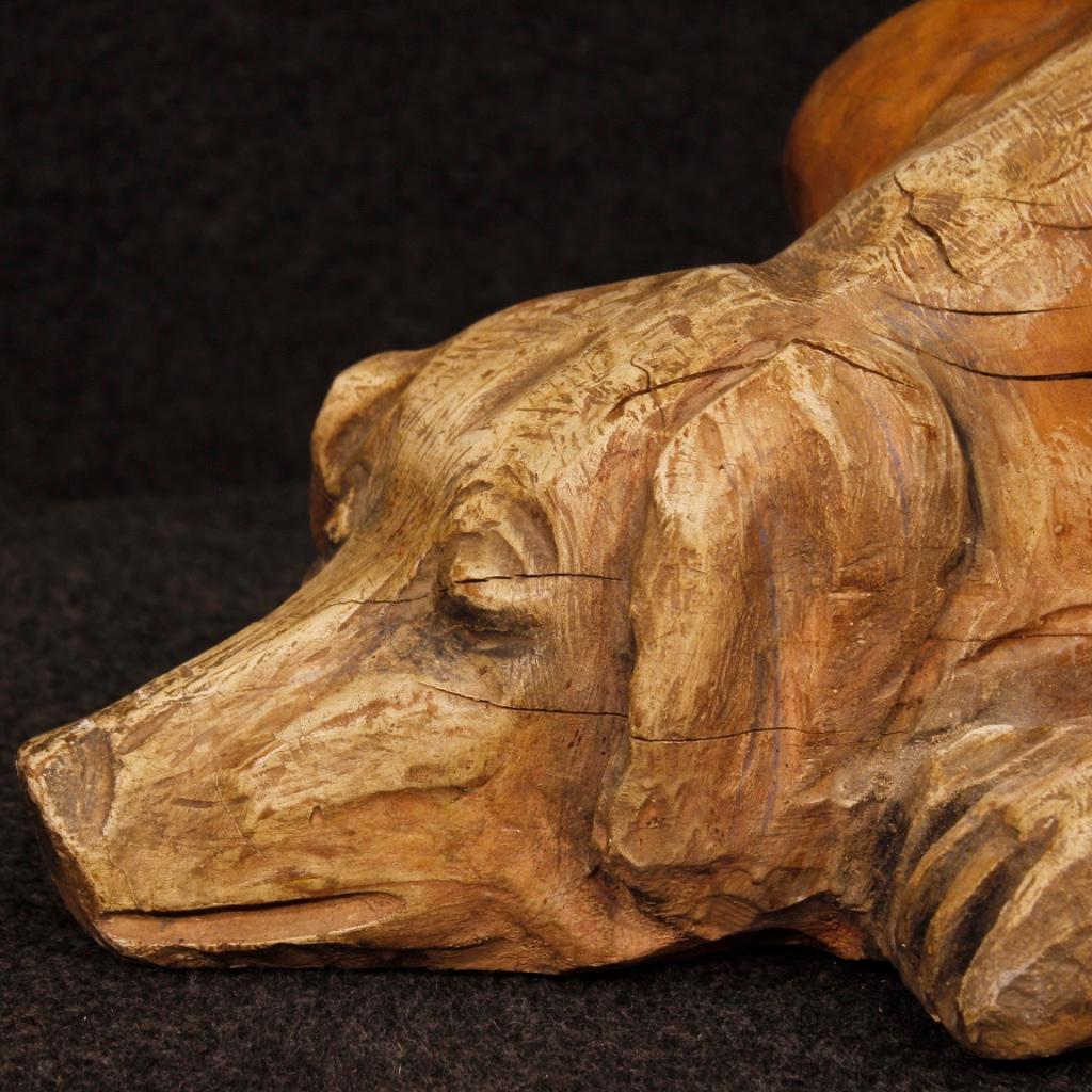 Spanish Wooden Dog Sculpture from 20th Century 2