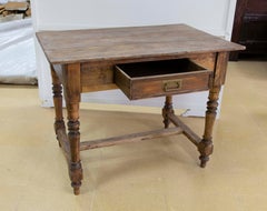 Spanish Wooden Side Table with Drawer