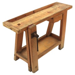 Antique Spanish Work Bench Console Table