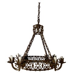 Spanish Wrought Iron 8-Light Chandelier
