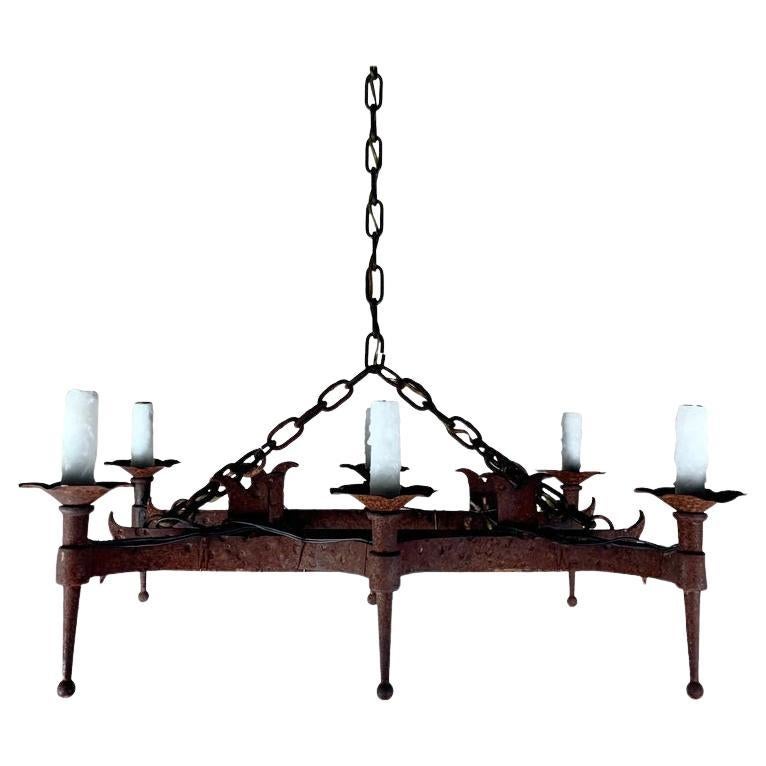 Spanish Wrought Iron Chandelier For Sale