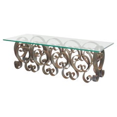 Spanish Wrought Iron Coffee Table, 1940s