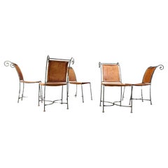 Spanish wrought iron dining chairs, 1960s