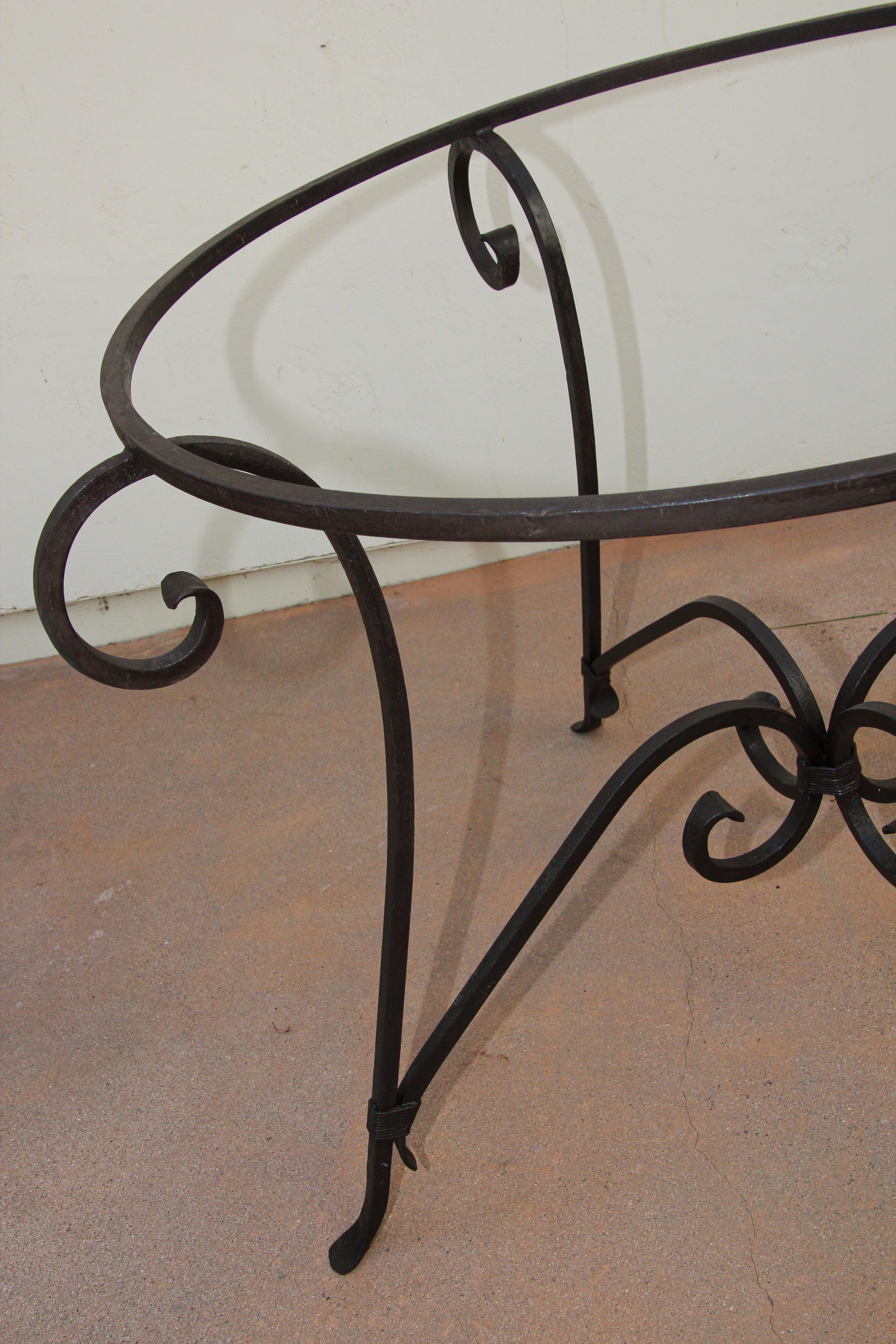 Spanish Wrought Iron Dining Table Base Indoor or Outdoor For Sale 2