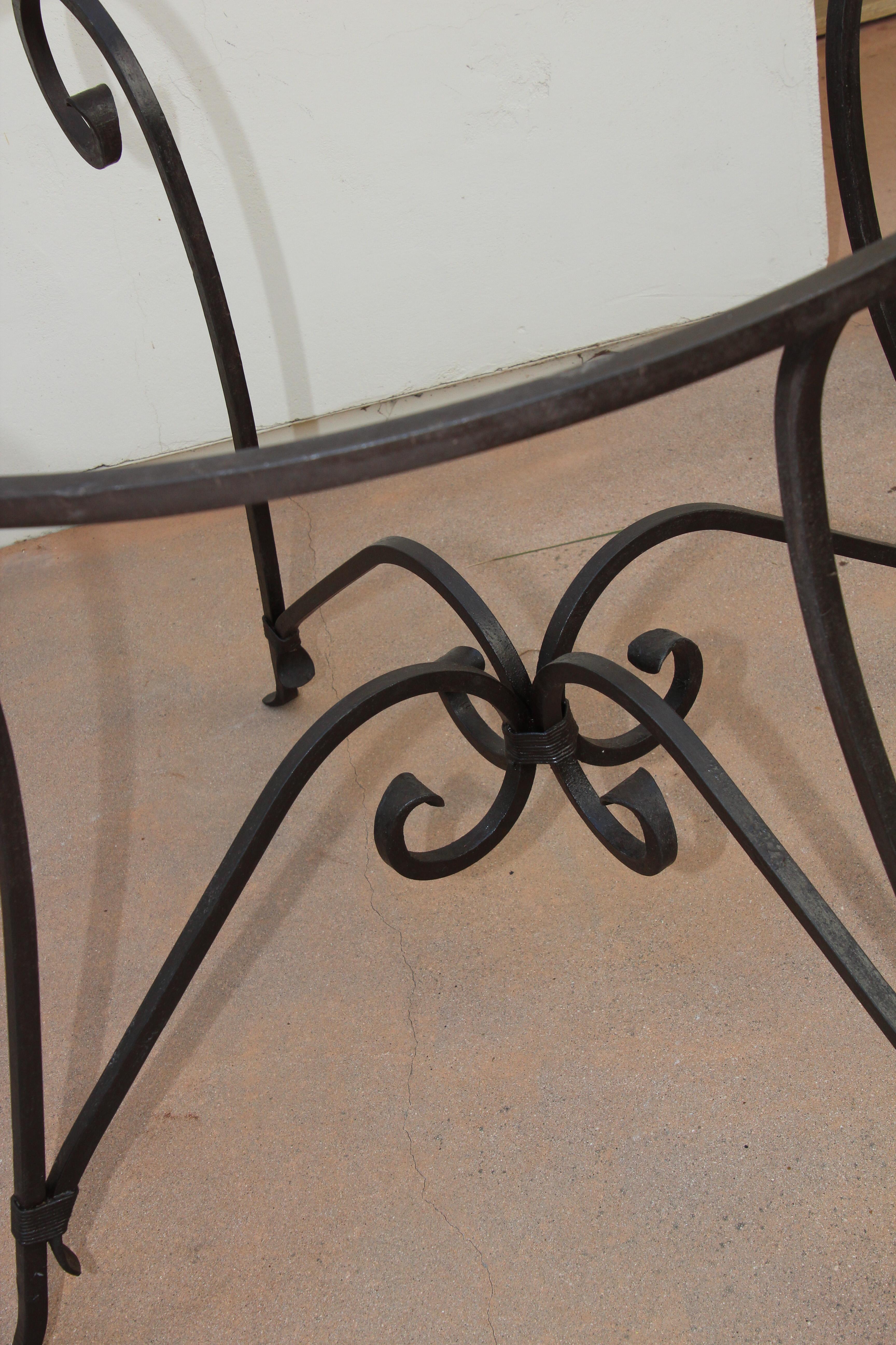 Spanish Wrought Iron Dining Table Base Indoor or Outdoor For Sale 3