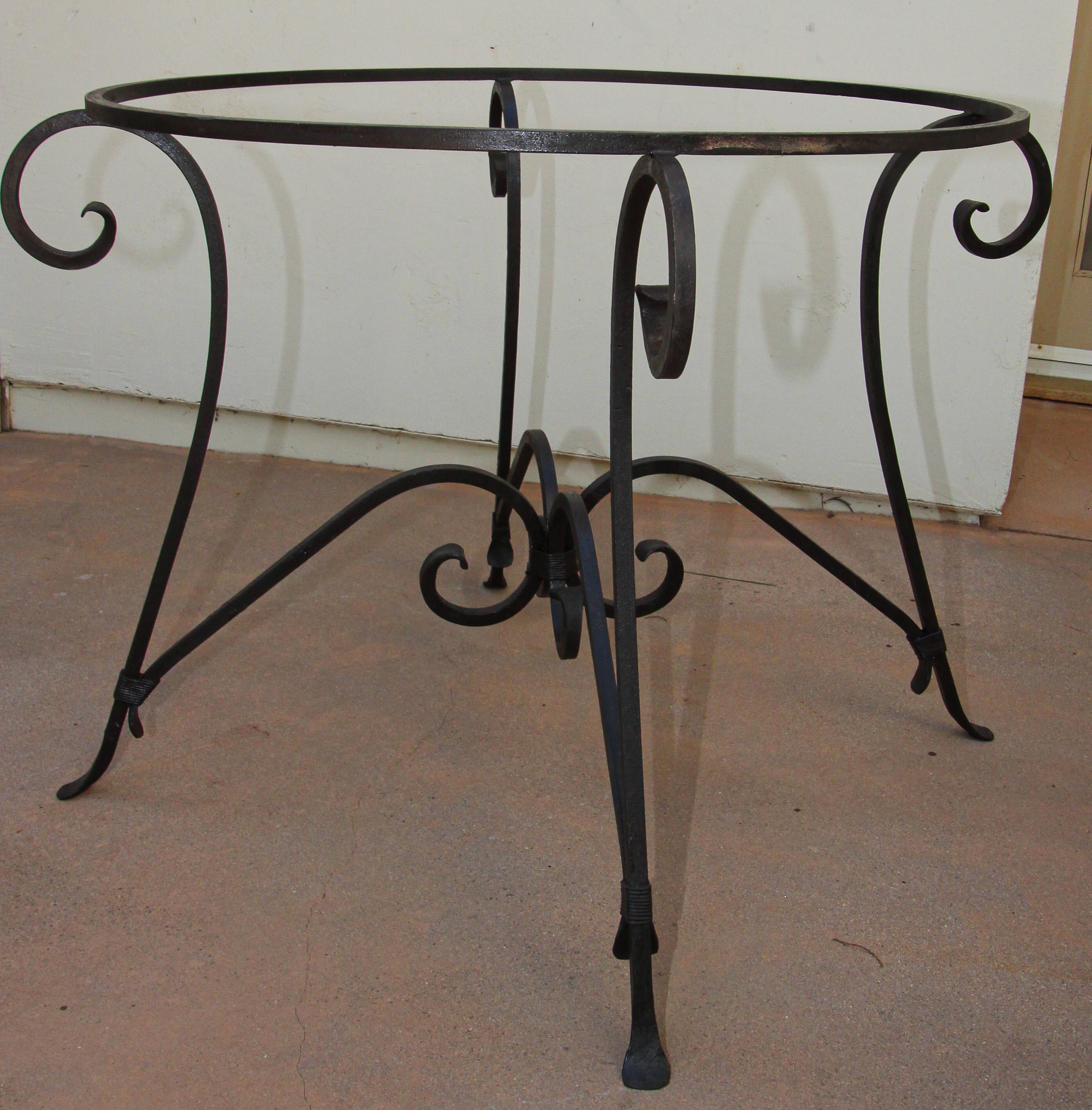 wrought iron table base