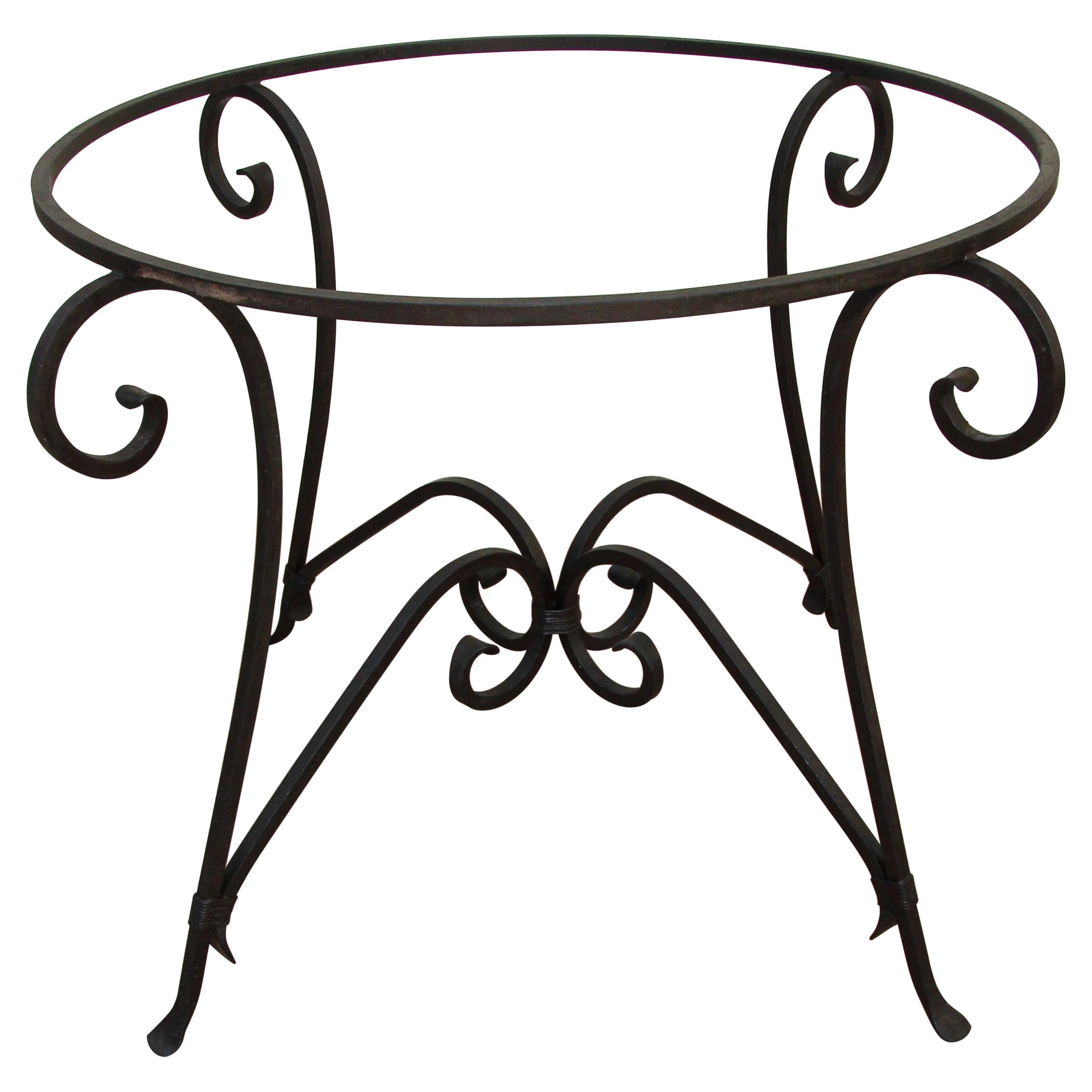 Spanish Wrought Iron Dining Table Base Indoor or Outdoor For Sale