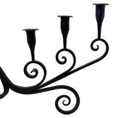 Spanish Wrought Iron Dragon Candlesticks