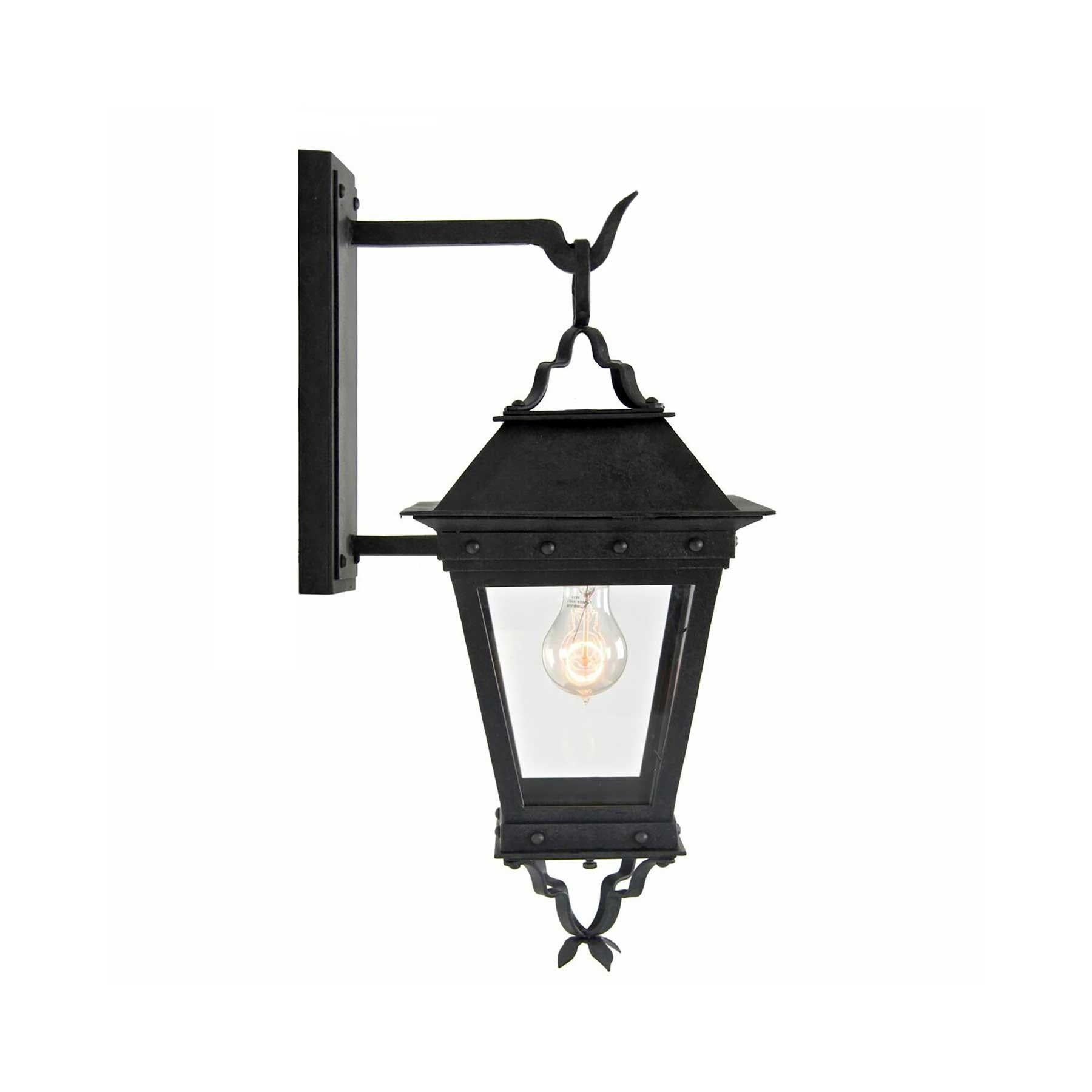 Spanish Style Wrought Iron Ornamental Exterior Arm Mount Wall Lantern