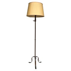 Spanish Wrought Iron Floor Lamp on a Tripod Base