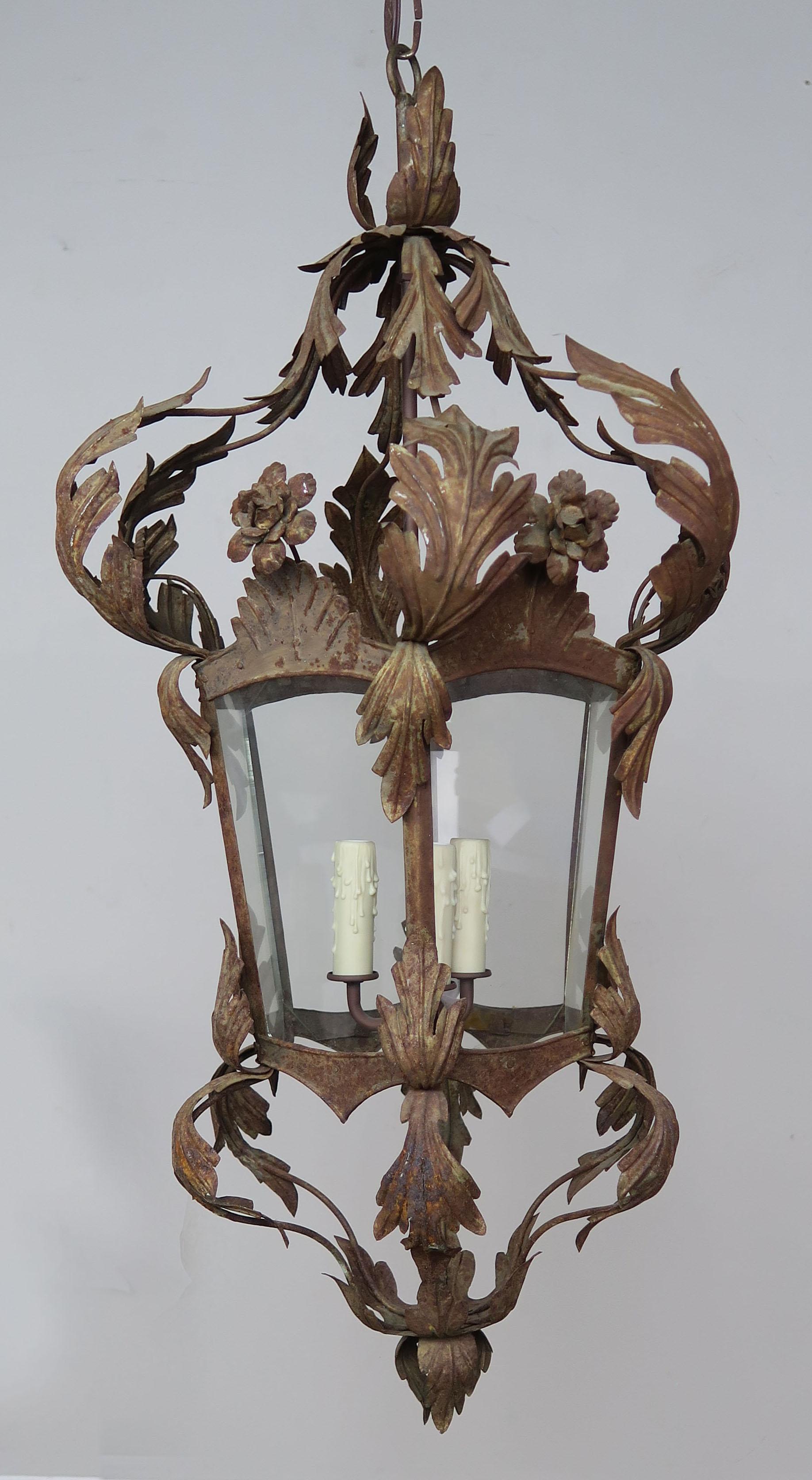 Spanish Wrought Iron Lantern, circa 1940s 5