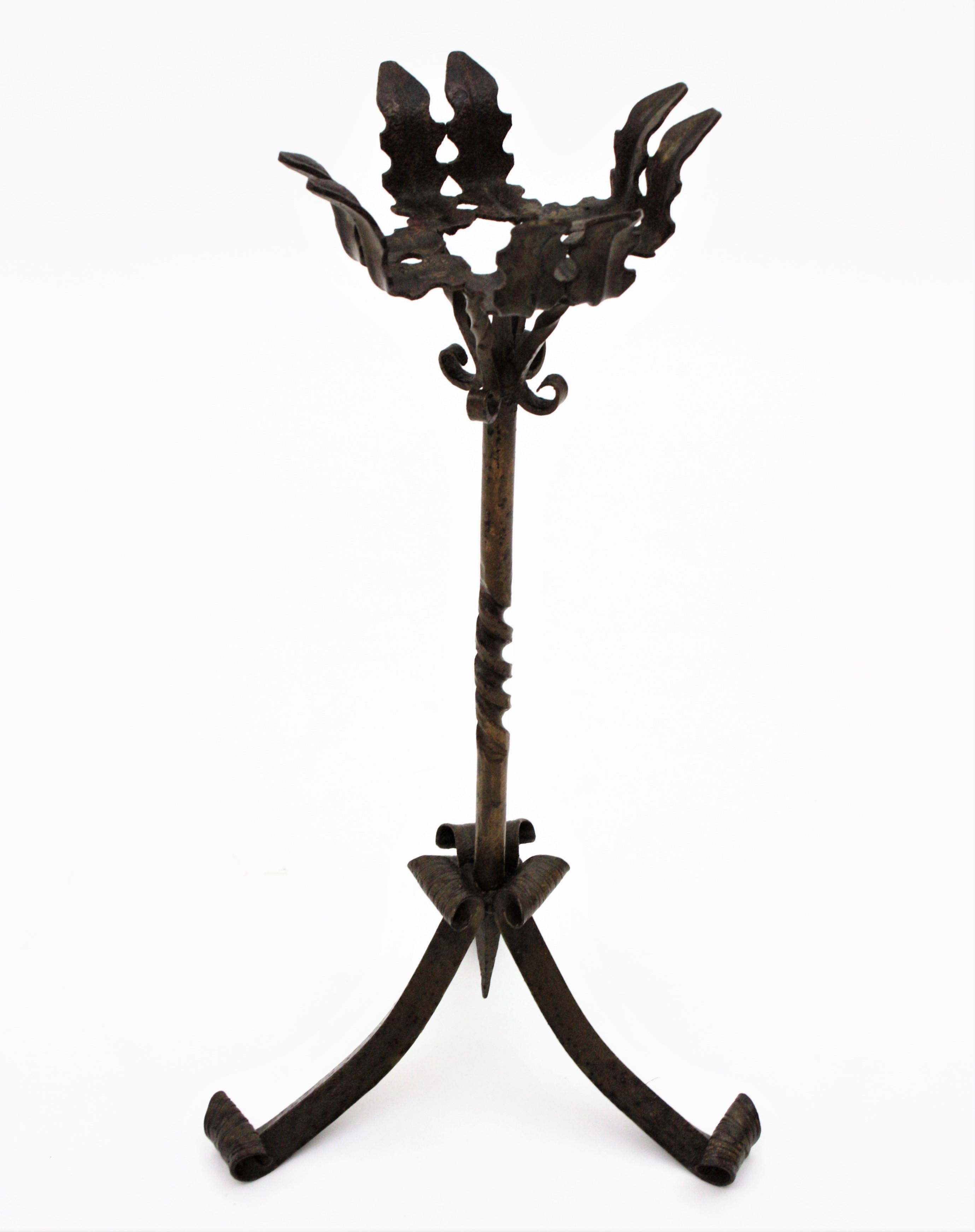 Spanish Wrought Iron Plant Stand, 1930s 3